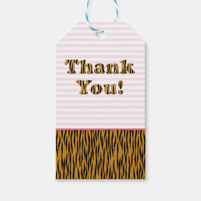 Thank You | Fun Pink Stripes & Tigerprint