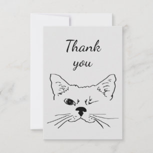 Thank You Fun Winking Cat Kitten Animal Humor Card
