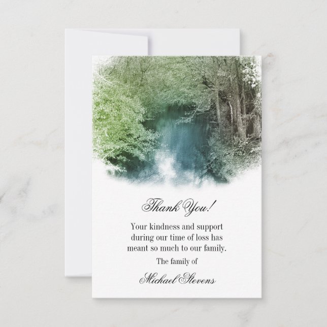 Thank You Funeral Card - Country Stream (Front)