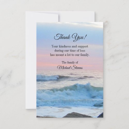 Thank You Funeral Card _ Ocean Waves