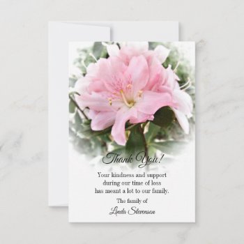 Thank You Funeral Card - Pink Azalea Flower by AJsGraphics at Zazzle