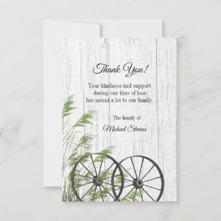Thank You Funeral Card - Wagon Wheels