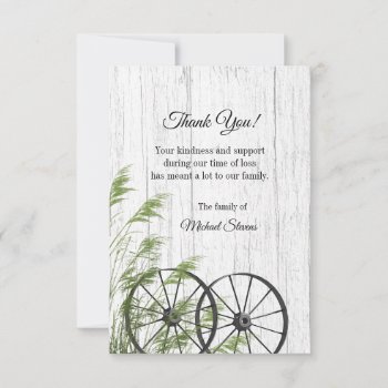 Thank You Funeral Card - Wagon Wheels by AJsGraphics at Zazzle