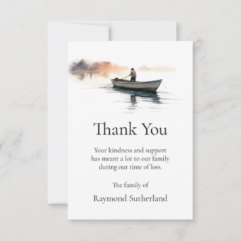 Thank You Funeral Cards  Fishing Boat Note Card by AJsGraphics at Zazzle
