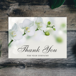 Thank You Funeral Floral Orchid Sympathy Grief Card