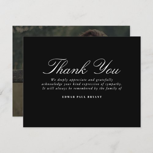 Thank You Funeral Note Card Bereavement Photo