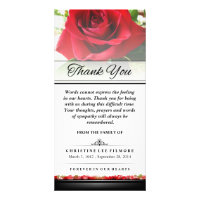 Thank You Funeral Red Rose - Words Cannot Express Card