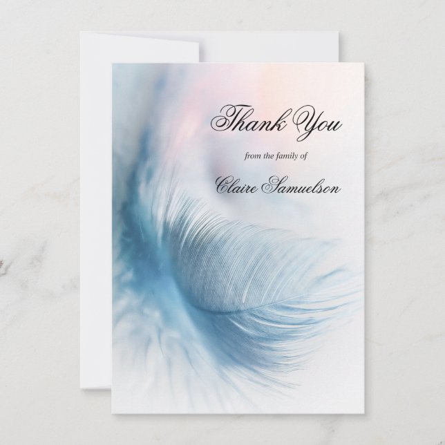 Thank You Funeral Sympathy Feather Air | PHOTO (Front)