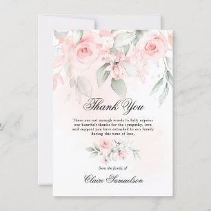 Thank You Funeral Sympathy Pink Floral PHOTO
