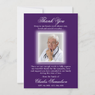 Thank You Funeral Sympathy PURPLE PHOTO