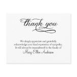 Thank You Funeral Thank You Note Card behreavement Thank You Funeral Thank You Note Card behreavement
