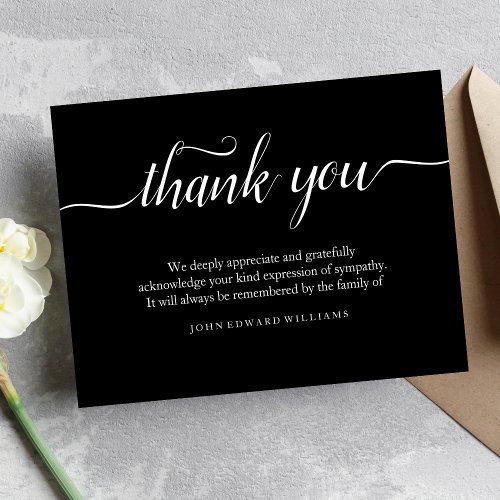 Thank You Funeral Thank You Note Card Bereavement