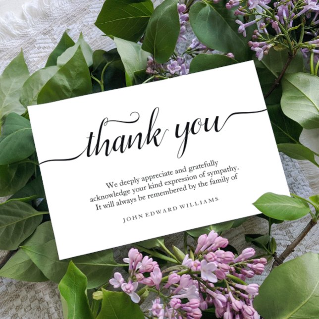 Thank You Funeral Thank You Note Card Bereavement (Creator Uploaded)
