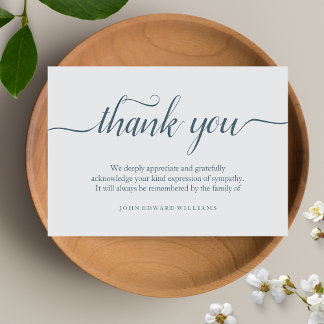Thank You Funeral Thank You Note Card Bereavement