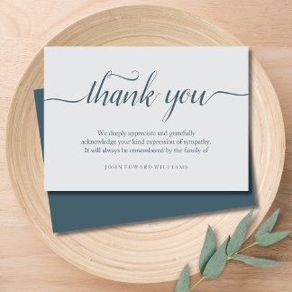Thank You Funeral Thank You Note Card Bereavement
