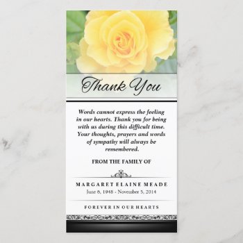 Thank You Funeral Yellow Rose Words Cannot Express by juliea2010 at Zazzle