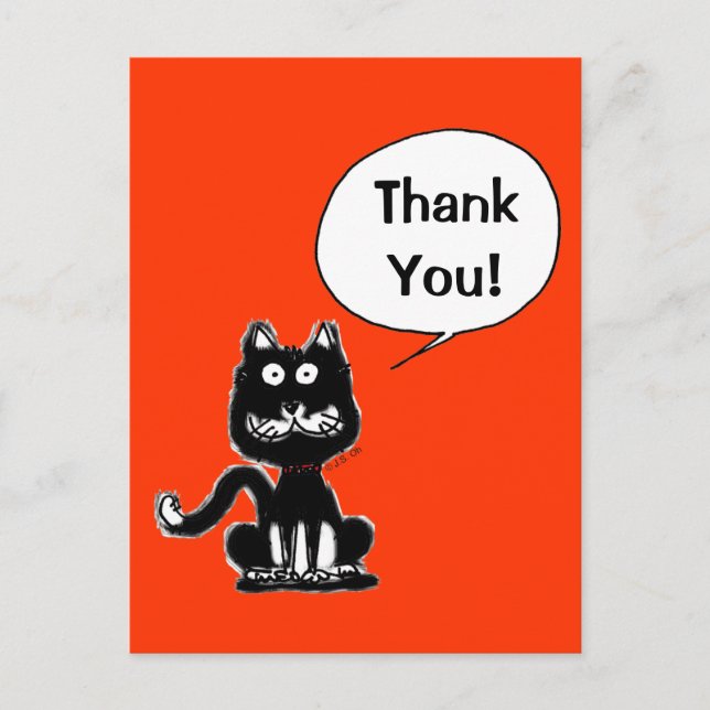 Thank you! (funny cat) postcard (Front)