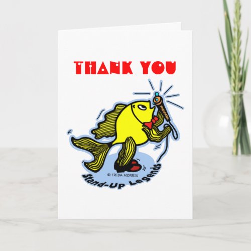 THANK YOU funny Stand_Up Fish cartoon CARD