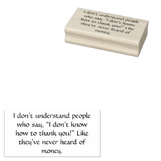 thank you funny text rubber stamp