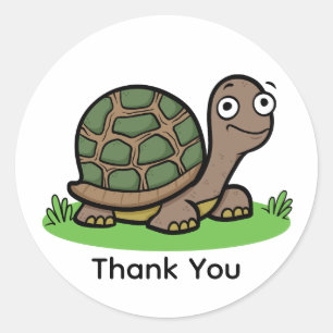 Thank You Funny Tortoise  Classic Round Sticker