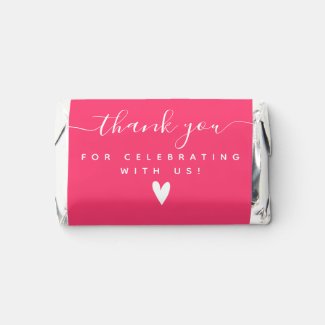 Thank You - Fuschia Pink Wedding  Hershey's Miniatures
