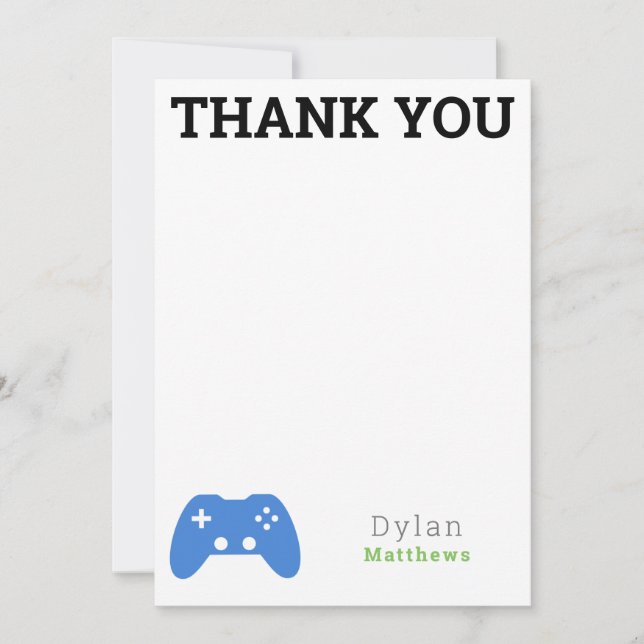 Thank You Gamer Video Game Pattern Card (Front)