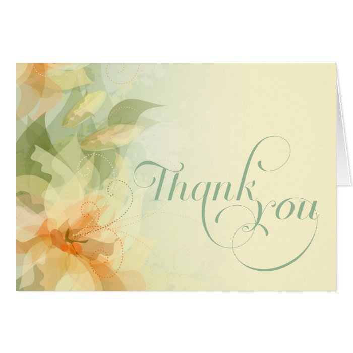 Thank You   Garden Wedding Fancy Script Card