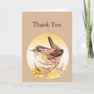Thank You General Watercolor House Wren Bird