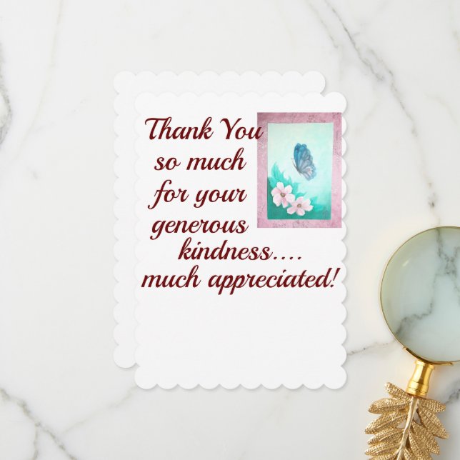 Thank You/Generous Kindness Card (Front/Back In Situ)