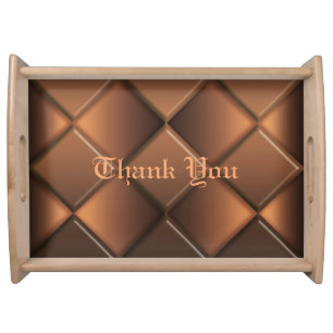 Thank You. Geometric chocolate bar   pattern Serving Tray
