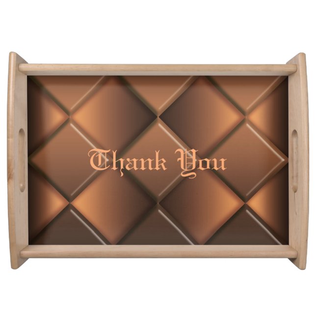 Thank You. Geometric chocolate bar   pattern Serving Tray (Front)