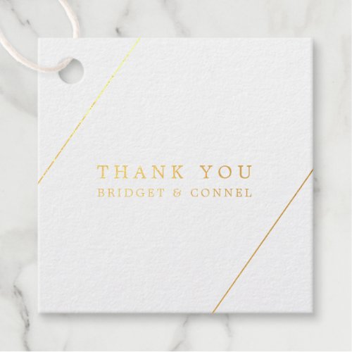 Thank You Geometric Modern Wedding Gold Foil Favor Tags