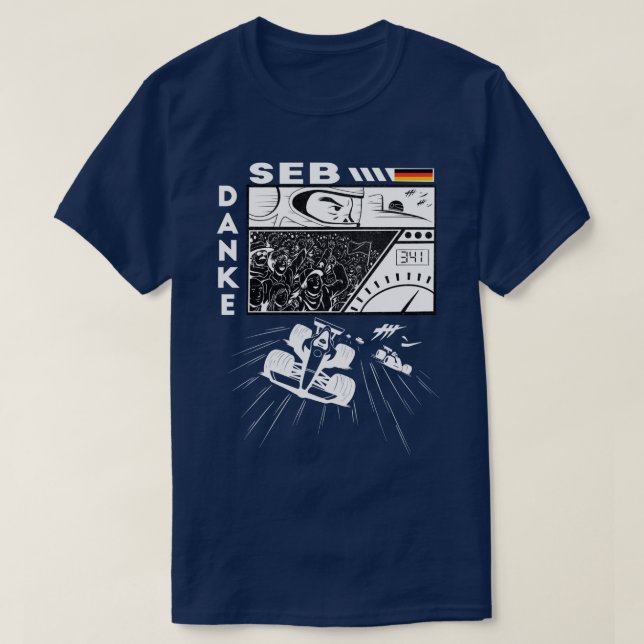 Thank You German Flag F1 Racing  Danke Seb T-Shirt (Design Front)