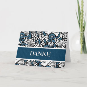 Thank You German Informal Blue and White Blank Card
