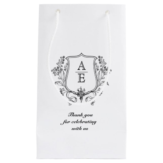 Thank You Gift Bags Custom Monogram Wedding Bags (Front)