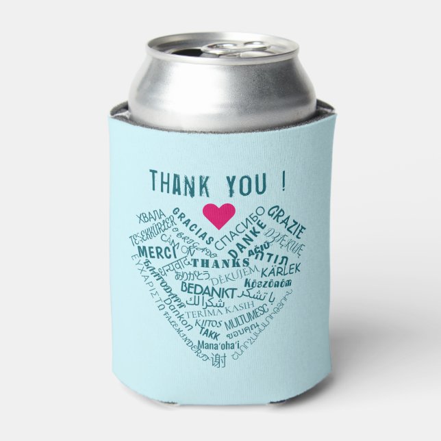 Thank You Gift Can Cooler Text Personalized (Can Front)