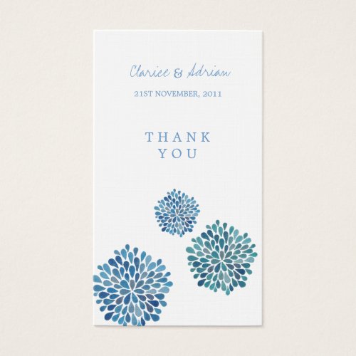 Thank You Gift Favor Tags Blue Flower Blooms