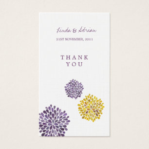 Thank You Gift Favor Tags Purple Yellow Blooms