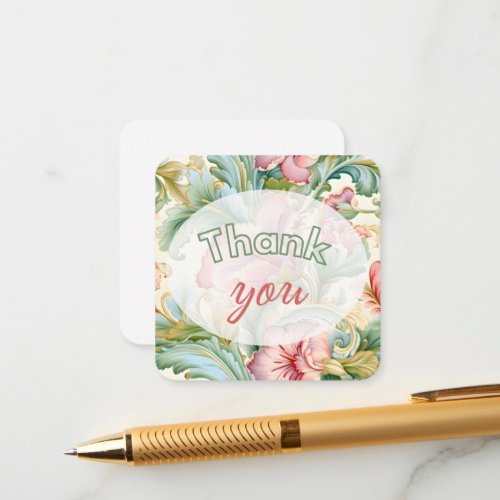 Thank you gift floral pattern enclosure card