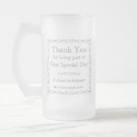 Thank You Gift for Wedding Guests Frosted Glass Beer Mug
