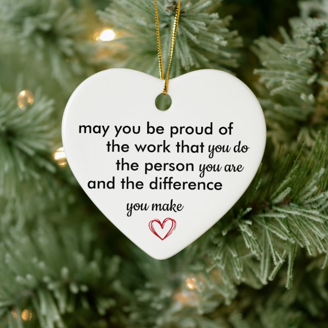Thank You Gift, Personalized Be Proud of You, Ceramic Ornament (Tree)