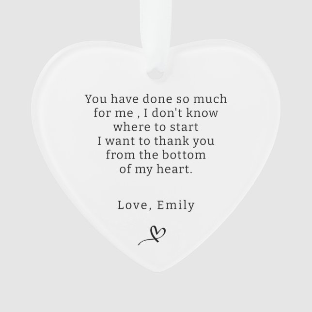 Thank You Gift Personalized Gift For A Friend Ornament (Front)