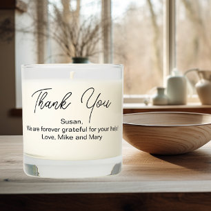 Thank you Gift Personalized Message  Scented Candle