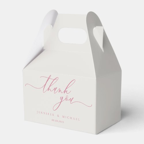 Thank you Gift simple pink Favor Boxes