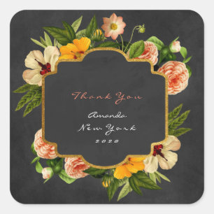 Thank You Gift Tag Chalkboard Home Made Peony