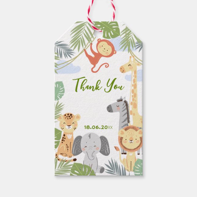 Thank you gift tag for first birthday. (Front)