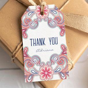 Thank you gift tag with boho vibes
