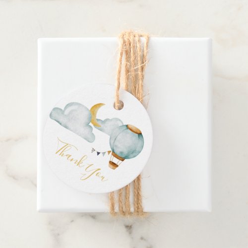 Thank You Gift Tags Baby Shower Soft Blue