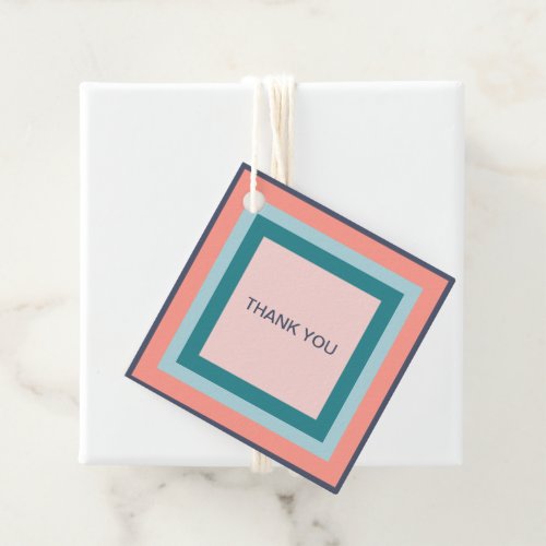 Thank You Gift Tags Beachy Color Palette Squares Favor Tags