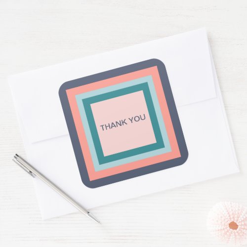Thank You Gift Tags Beachy Color Palette Squares Square Sticker